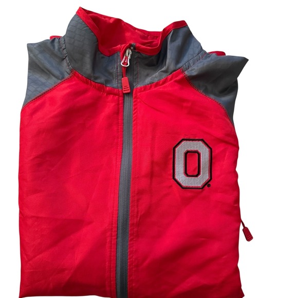 Ohio State The Oval Red & Gray Full-Zip Windbreaker Jacket Men's Size S OSU - Picture 2 of 11